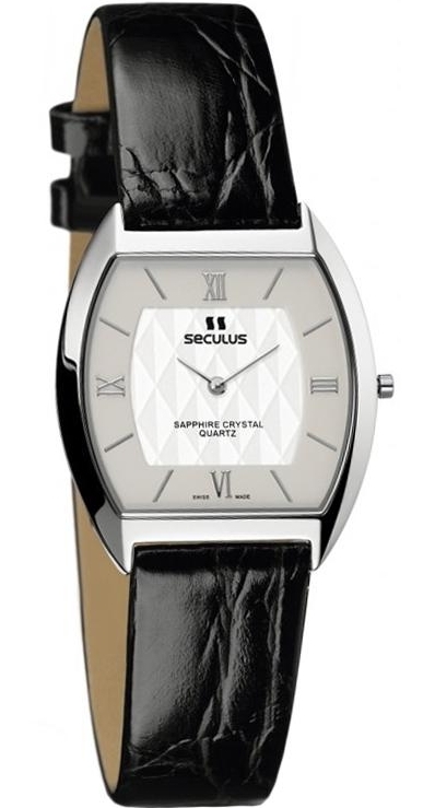 Seculus 1613.1.106 white, ss, black leather