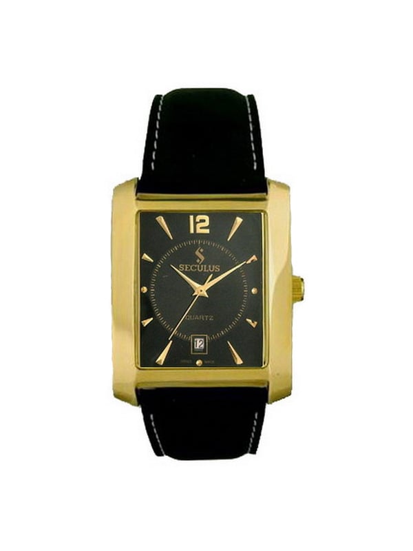 Seculus 4419.1.505 black ap-g, pvd, black leather
