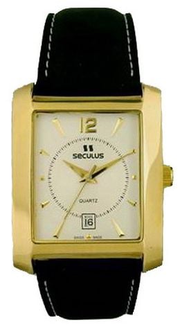 Seculus 4419.1.505 white ap-g, pvd, black leather