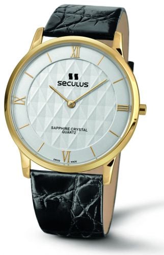 Seculus 4455.1.106 white, pvd, black leather