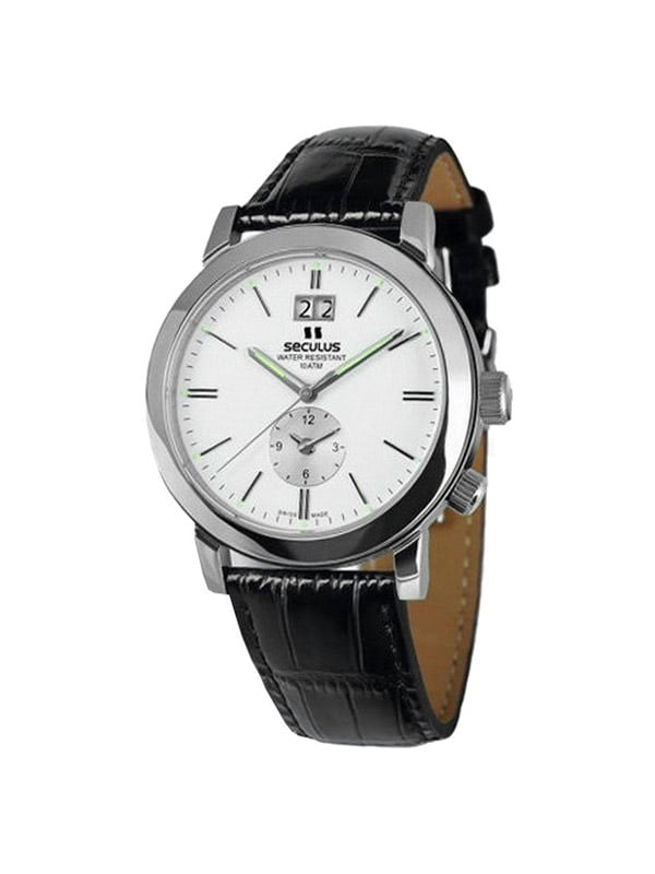 Seculus 9537.1.620 white, ss, black leather