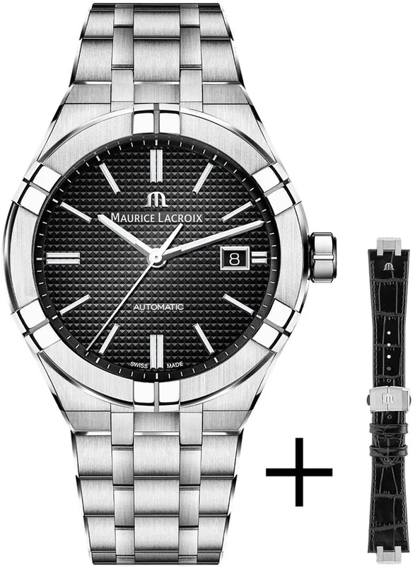 Maurice Lacroix AI6008-SS002-330-2 + рем кожа черн