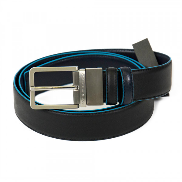 Piquadro BL SQUARE/Black-Navy Ремень мужской двухсторон. (127x3,5x0)