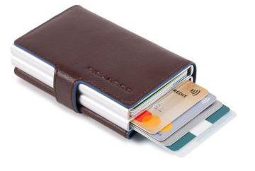 Piquadro BL SQUARE/Cognac Кредитница-портмоне с выдвижным механизмом с RFID защитой (6,5x10,5x2,5)