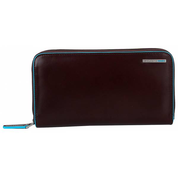 Piquadro BL SQUARE/Cognac Портмоне верт. на молнии с RFID защитой (19x10x2,2)