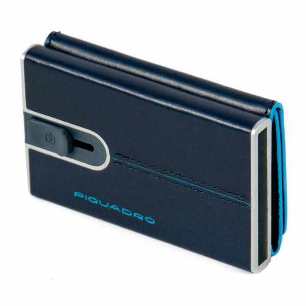 Piquadro BL SQUARE/N.Blue Кредитница-портмоне с выдвижным механизмом с RFID защитой (6,2x10,5x2)