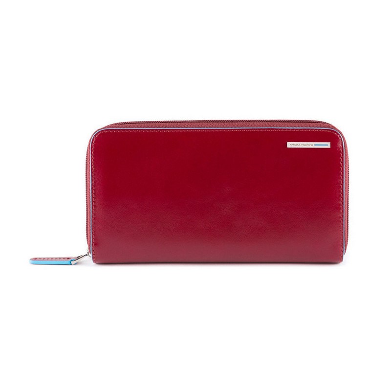 Piquadro BL SQUARE/Red  Портмоне верт. на молнии с RFID защитой (19x10x2,2)