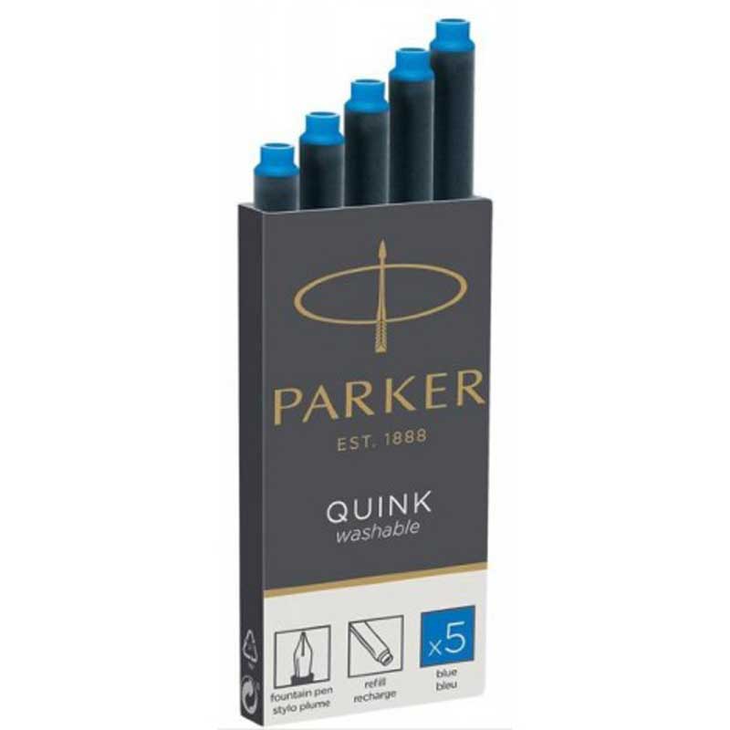 Parker Картриджи   Parker Quink /5шт. син. смываемые