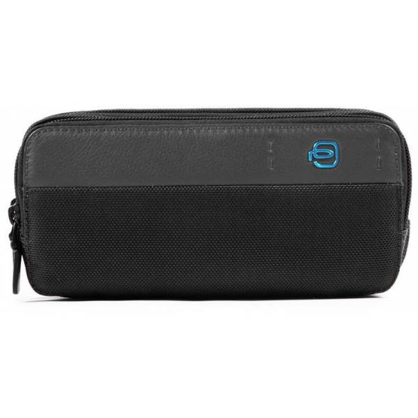 Piquadro PULSE/Black  Сумочка с 3 отдел. на молнии (19,5x10x6,5)