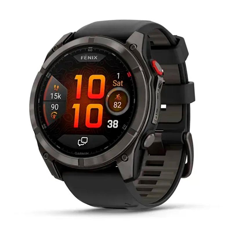 Garmin Смарт-часы Garmin Fenix 8 Pro (51 mm) AMOLED Sapphire, титан Carbon Gray DLC с силиконовым черно-серым ремешком Garmin Смарт-часы Garmin Fenix 8 Pro (51 mm) AMOLED Sapphire, титан Carbon Gray DLC с силиконовым черно-серым ремешком