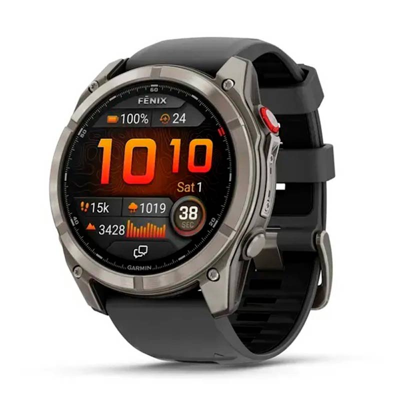 Garmin Смарт-часы Garmin Fenix 8 Pro (51 mm) AMOLED Sapphire, титан с графитово-черным силиконовым ремешком Garmin Смарт-часы Garmin Fenix 8 Pro (51 mm) AMOLED Sapphire, титан с графитово-черным силиконовым ремешком