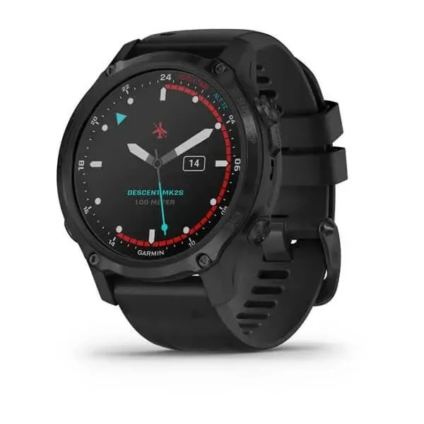 Garmin Смарт-годинник Garmin Descent Mk2S Carbon Gray DLC Black з чорним силіконовим ремінцем Garmin Смарт-годинник Garmin Descent Mk2S Carbon Gray DLC Black з чорним силіконовим ремінцем