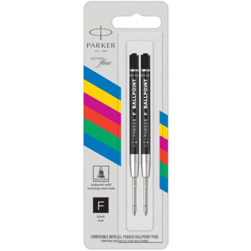 Parker Стержень   Parker QuinkFlow пласт. шарик. черн.   F  блистер 2шт