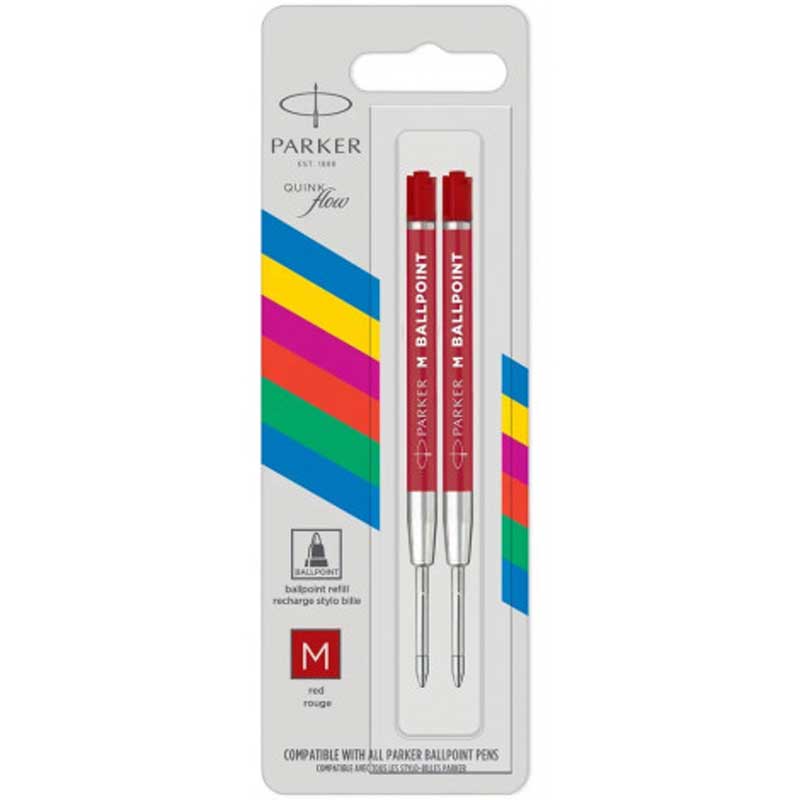 Parker Стержень   Parker QuinkFlow пласт. шарик. крас. M  блистер 2шт