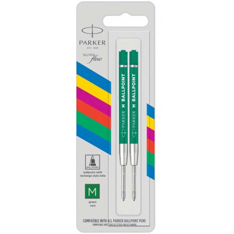 Parker Стержень   Parker QuinkFlow пласт. шарик. зел. M  блистер 2шт