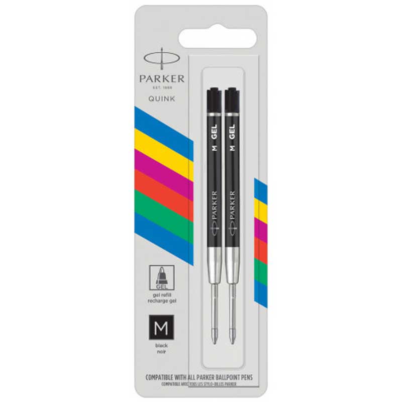 Parker Стержень   Parker шарик. GEL пласт. черн.   M  блистер 2шт