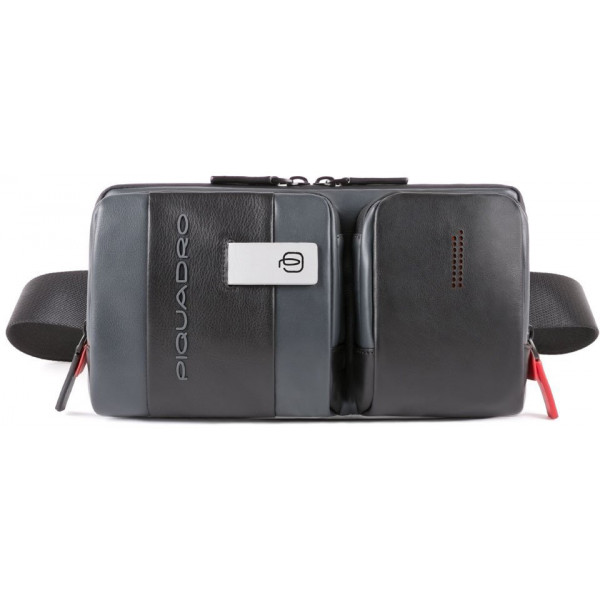Piquadro URBAN/Grey-Black Сумочка на пояс с RFID защитой (29x14x5)